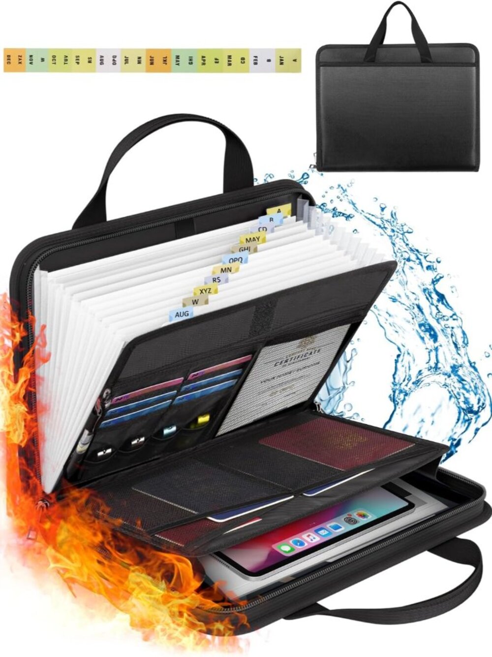 Important Document Organizer Folio Accordion File Organizer